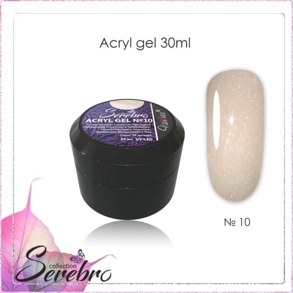 Acryl Gel с шиммером "Serebro collection" №10, 30 мл