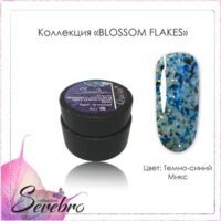 Гель лак Blossom Flakes №10 (Темно-синий микс) "Serebro collection", 5 мл